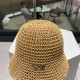 DIOR Dior summer new knitted clip color breathable bucket hat outdoor travel fashion sunscreen Korean pot hat fisherman hat