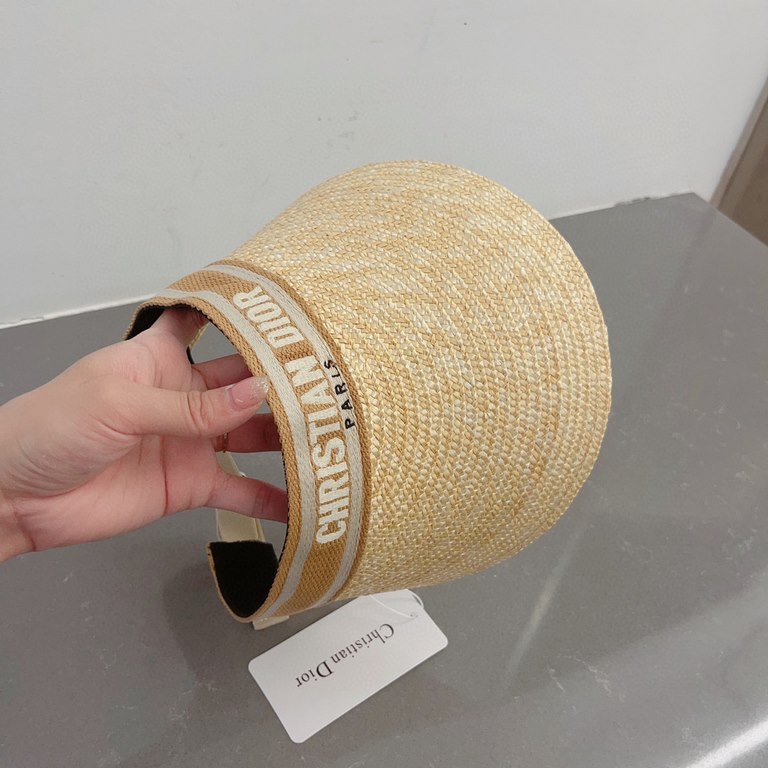 ￥Dior Dior Wheat Straw Sunhat, Hairband, Adjustable, High Quality