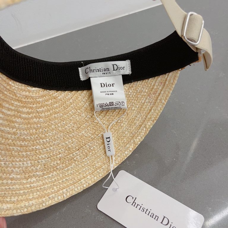 ￥Dior Dior Wheat Straw Sunhat, Hairband, Adjustable, High Quality