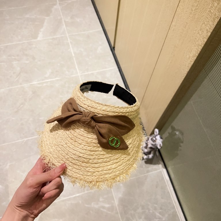 with dust bag [Dior Dior] 2023 new raffia pop sun hat hollow cap, big name shipment, super convenient! Good ride! Out on the street must