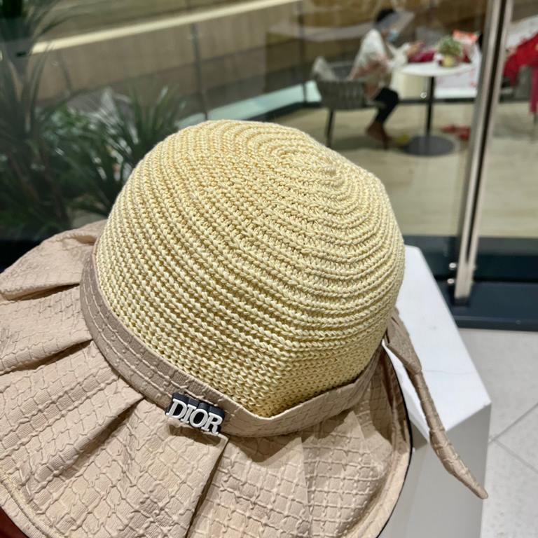 DIOR Dior vinyl sun hat women's UV shielding face show face small large brim beach fisherman hat foldable sun hat