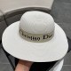 Dior Dior Straw Hat, Sun Hat, Beach Sun Hat Cap, Celebrity Style, With Webbing Headband 57cm