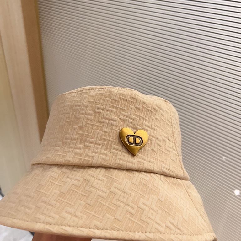 with dust bag [DIOR Dior] 2023 spring and summer models of simple heart-shaped logo models fisherman hat, big models super good with, hurry to get!