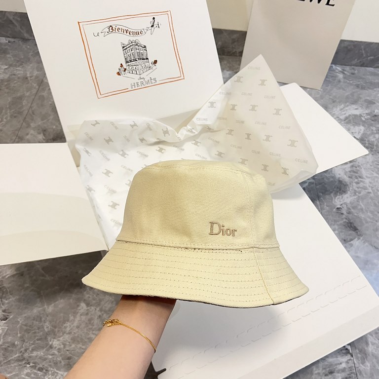 Special price   with dust bag. [DIOR Dior] 2024 spring and summer counter new double-sided wear old flower fisherman's hat, the trend of people must have men and women models