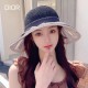 DIOR Dior vinyl sun hat women's UV shielding face show face small large brim beach fisherman hat foldable sun hat