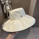 ￥Dior Dior 2024 spring and summer new sun hat, UV protection design, shell edge design, foldable, head circumference 57cm