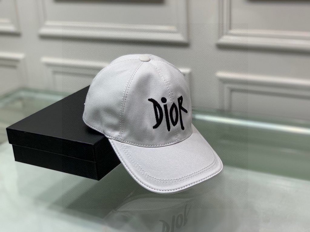 With box cloth bag, Dior (Dior) new original single baseball cap, Dior embroidery, net red stars with the same models, 11 open mold customized, cotton fabric   head layer cowhide, cotton lining, lightweight and breathabl