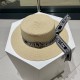 [Dior Dior] 2022 new straw sun shading straw hat basin hat   beach style, simple and generous, versatile single product ~ the first choice for the street, the new cap is super-beautiful and greasy, new on the shelves!