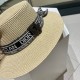 [Dior Dior] 2022 new straw sun shading straw hat basin hat   beach style, simple and generous, versatile single product ~ the first choice for the street, the new cap is super-beautiful and greasy, new on the shelves!