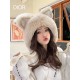 DIOR Dior cute plush hat women's fall and winter warm ear protection knitted wool cute versatile fashion cap Yangqi fashionable trend