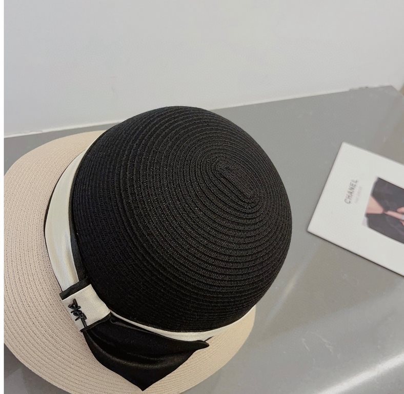 ￥Dior Dior 23 summer new straw hat, high-end imported materials, color blocking design, head circumference 57cm