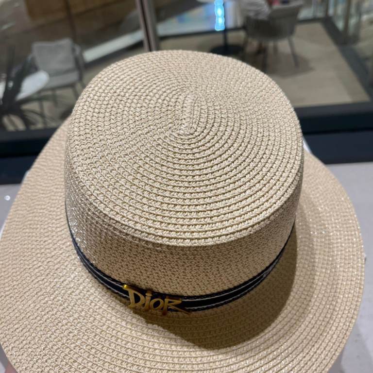 Dior Dior straw hat, sun hat, sun protection head circumference 57cm