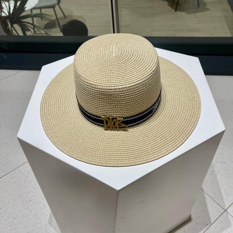 Dior Dior straw hat, sun hat, sun protection head circumference 57cm