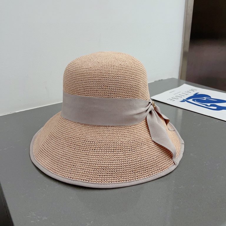 Dior Dior summer new raffia straw hat, haute couture, foldable, handmade crocheted, easy to carry on trips, head circumference 57cm