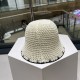 DIOR Dior summer new knitted clip color breathable bucket hat outdoor travel fashion sunscreen Korean pot hat fisherman hat