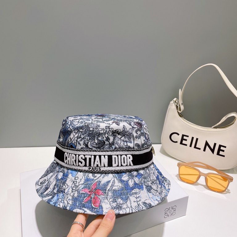 Dior DIOR] official website synchronization on-line flower Korean version of the new heavy custom models 11 original single quality men and women universal fisherman hat Mian Ma geological fabric original quality counter