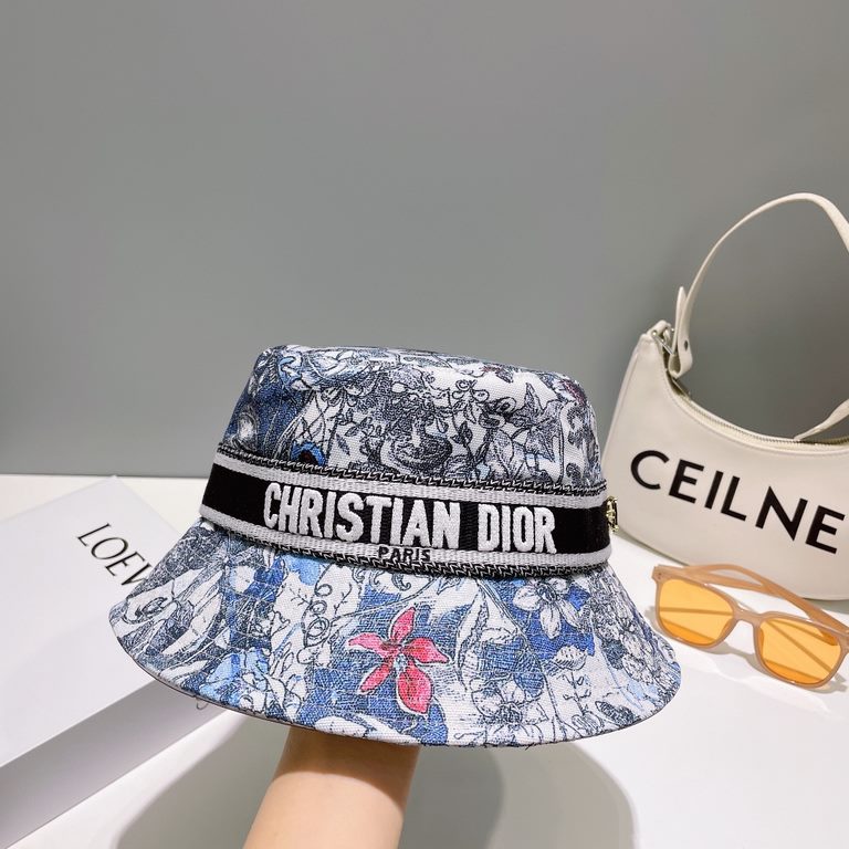 Dior DIOR] official website synchronization on-line flower Korean version of the new heavy custom models 11 original single quality men and women universal fisherman hat Mian Ma geological fabric original quality counter