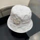 Dior DIOR 2023 spring and summer new French casual fashion, beach net red carding classic models temperament women's large hat edge UV fisherman hat can be stored sunscreen