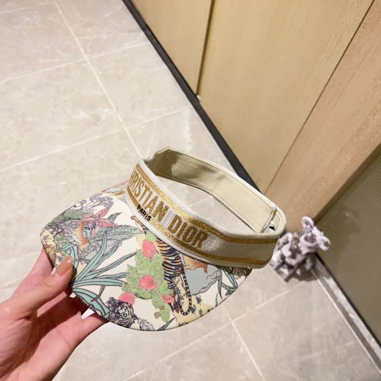 with a dust bag [Dior Dior] 2023 new counter synchronized tiger sun hat hat hollow top hat, the big name of the volume models, embroidery fine workmanship