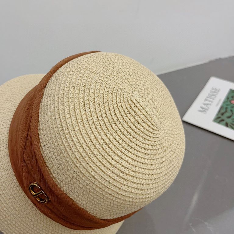 Dior Dior new straw hat, celebrity style bowler hat, head circumference 57cm