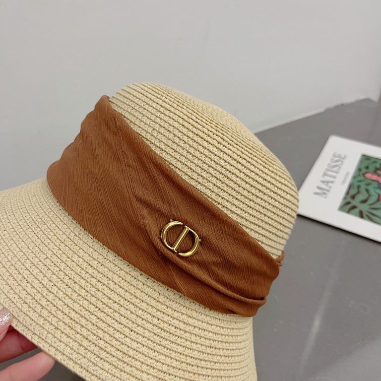 Dior Dior new straw hat, celebrity style bowler hat, head circumference 57cm