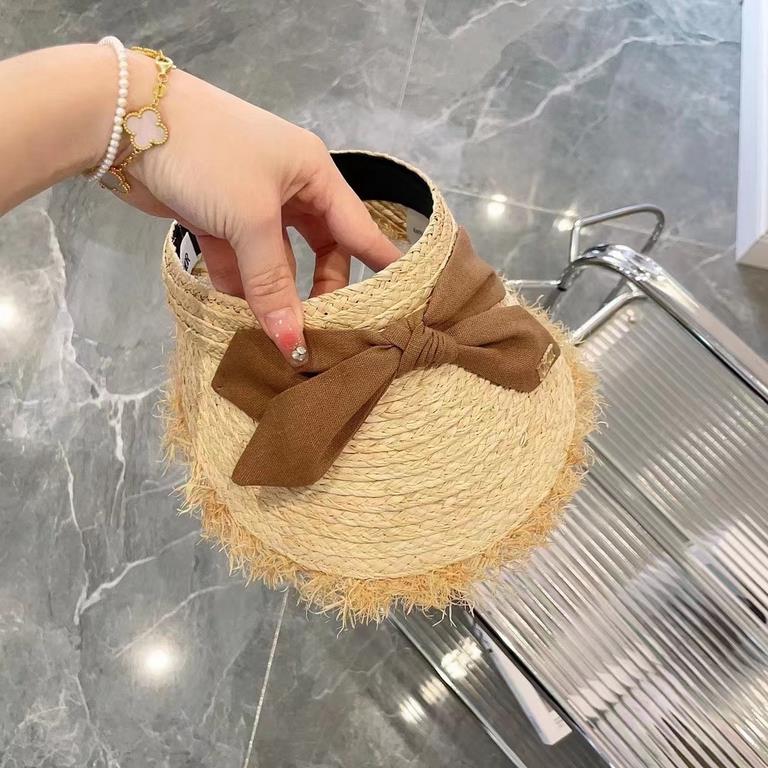 Dior summer new raffia hair band hollow capHandmade bow   decoration, sweet and lovelyHandmade, Japan and South Korea color, summer little cute