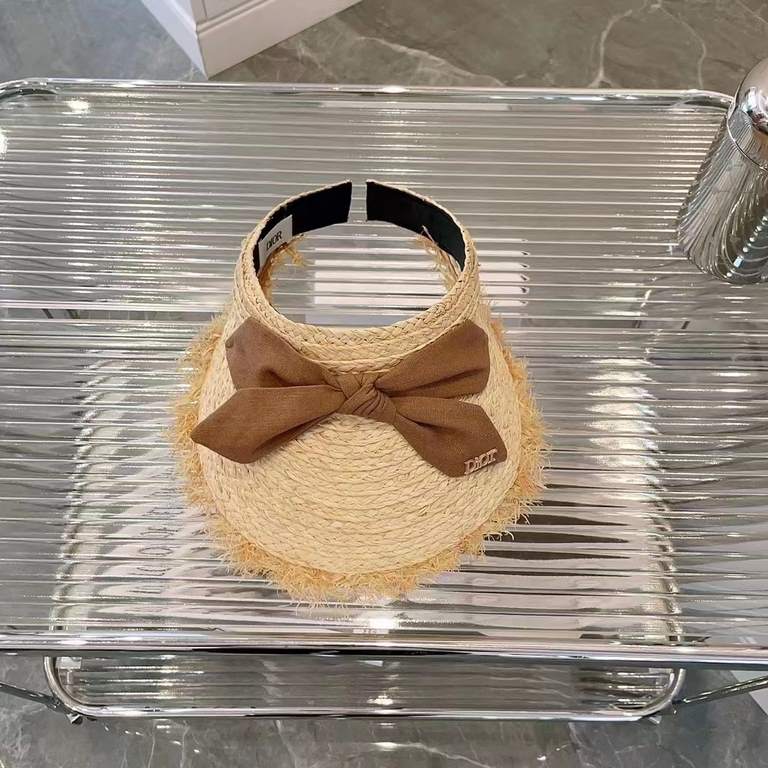 Dior summer new raffia hair band hollow capHandmade bow   decoration, sweet and lovelyHandmade, Japan and South Korea color, summer little cute