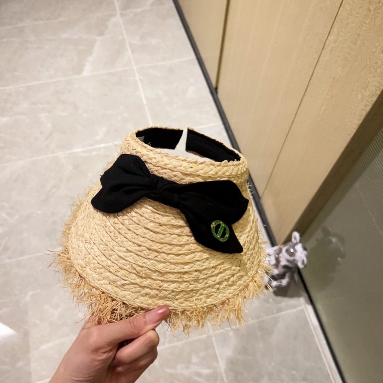 with dust bag [Dior Dior] 2023 new raffia pop sun hat hollow cap, big name shipping, super convenient! Good ride! Out on the street must