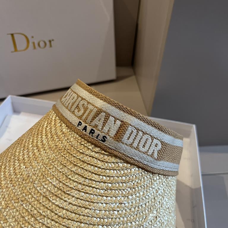 ￥Dior Dior Wheat Straw Sunhat, Hairband, Adjustable, High Quality