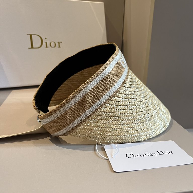 ￥Dior Dior Wheat Straw Sunhat, Hairband, Adjustable, High Quality