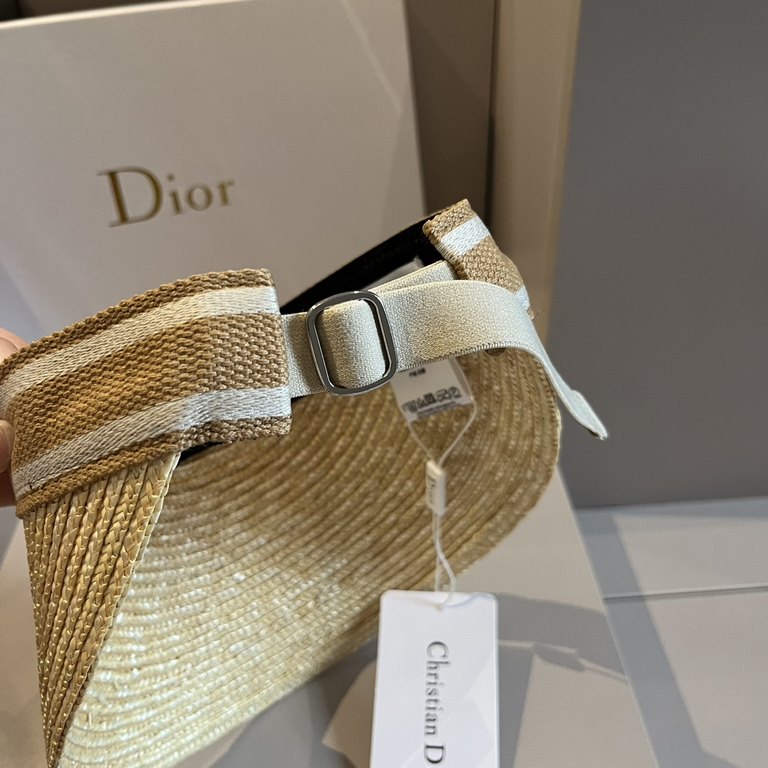 ￥Dior Dior Wheat Straw Sunhat, Hairband, Adjustable, High Quality