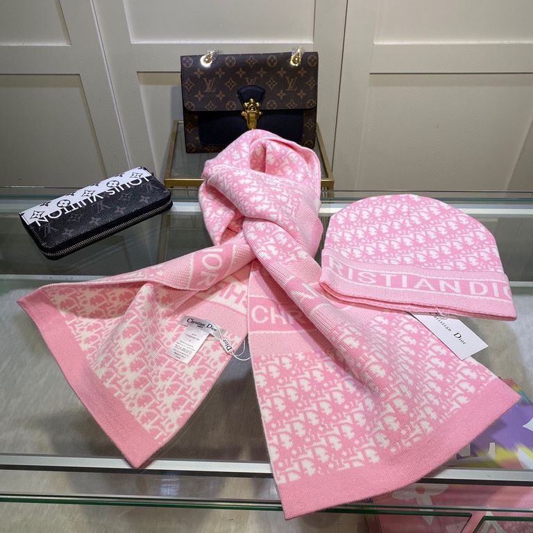 With dust bagDior Dior official website synchronization original single hat scarf set   wool cashmere material   soft and delicate   warm and fashionable     simple atmosphere, fashionable and versatile, the scarf can be