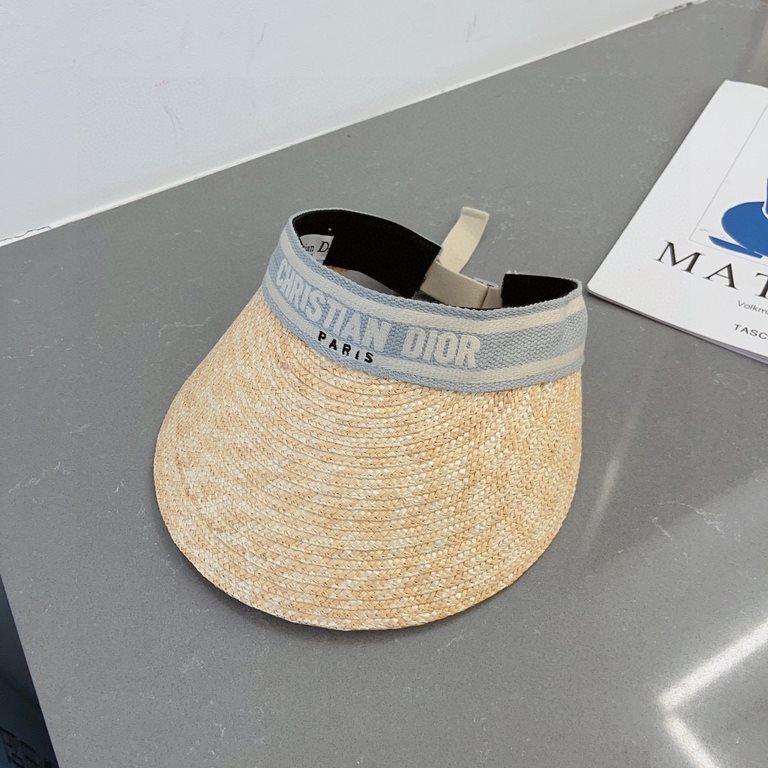 Dior Dior wheat straw sun hat, hair band, adjustable, high quality