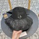 DIOR Dior large-brimmed sun hat summer fashion lace bow fisherman hat female foldable sun hat face sun hat