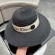 Dior Dior Straw Hat, Sun Hat, Beach Sun Hat Cap, Celebrity Style, With Webbing Headband 57cm