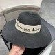 Dior Dior Straw Hat, Sun Hat, Beach Sun Hat Cap, Celebrity Style, With Webbing Headband 57cm