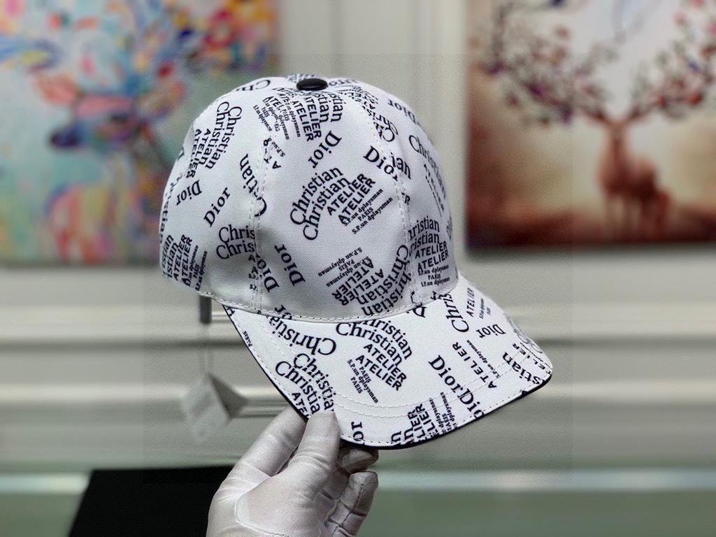 Dior.With box cloth bag, Dior (Dior) new original single baseball cap, Christian Dior silk screen, retro flavor, counter out-of-stock popular, 11 open mold customized, original canvas material   head layer cowhide, cotto