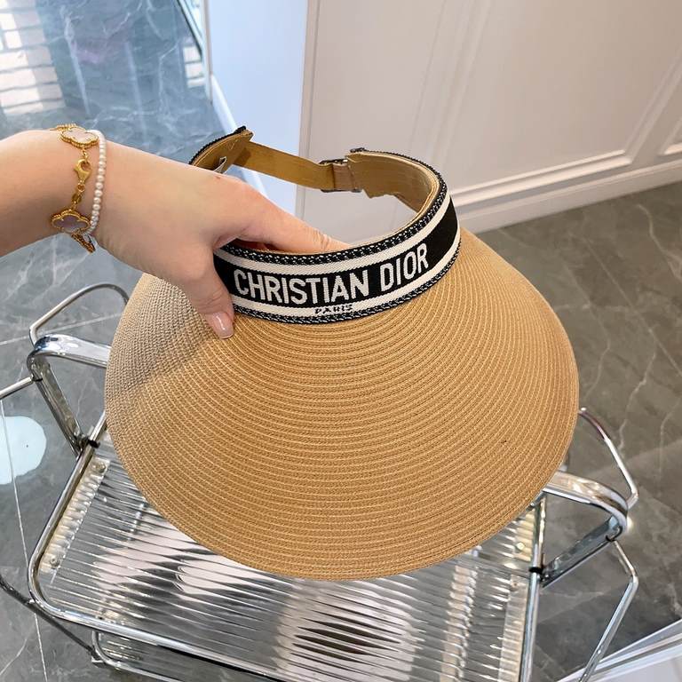 Dior order model high quality thin braid hollow top hatSummer shading shell hollow cap, large brim widening 180 ° full face sunscreenEfficient sunshade, show face small style, big head baby rest assured that the hand!