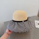 Dior Dior Plaid Straw Hat, Sun Hat, Celebrity Style Sun Hat, Head Circumference 57cm