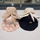 DIOR Dior fisherman hat female summer new large brim cover the whole face vinyl sun hat sunscreen sun hat UV sun hat children