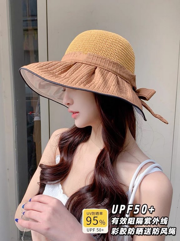 DIOR Dior vinyl sun hat women's UV shielding face show face small large brim beach fisherman hat foldable sun hat