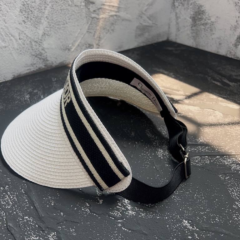 Dior Dior  Hat female summer large brim face shield sunscreen sun hat net red models fashionable versatile straw hollow top straw hat tide ins