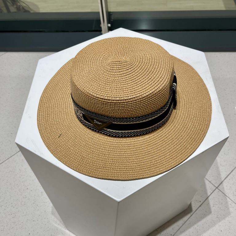 Dior Dior new straw hat, sun hat, flat cap, head circumference 57cm