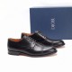 Dior Derby Shoes｜Leather soled formal shoes｜Meticulously crafted in open-edge beaded cowhide｜Water dyed cowhide lining｜With classic lace-up closure｜Side embossed logo｜Sheeny stacked heel for a touch of style｜Can be worn 