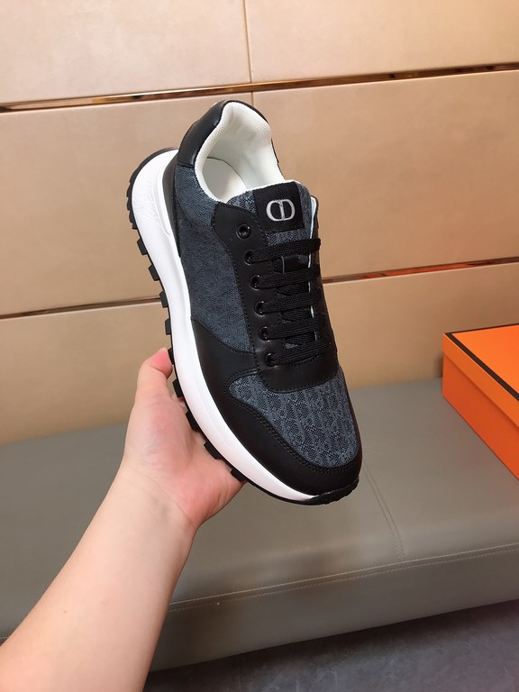 Factory price    [Dior Dior] new casual shoes, must explode models , using the trend of fashion shoes   the latest - explosive models   uppers are made of imported cowhide leather   printed fabric splicing design , breat