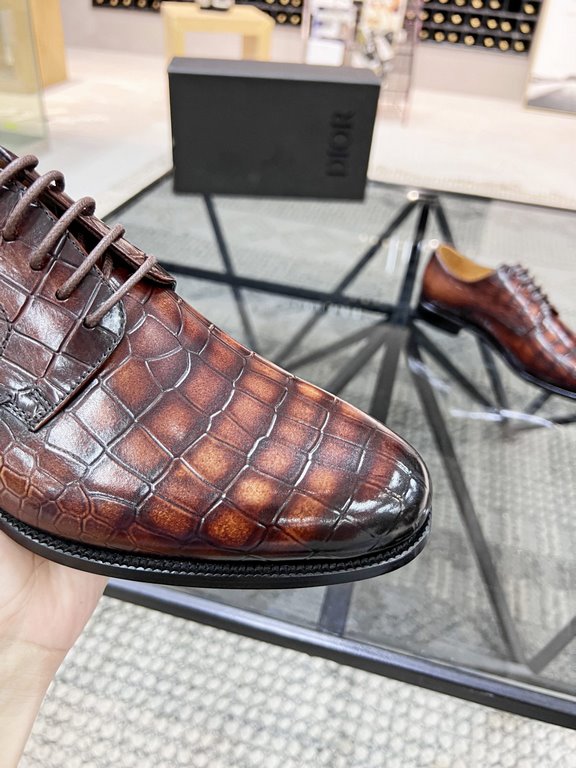 D   top generation purchase    Di fried street men's god leather outsole leather shoes counter synchronization on sale original configuration, imported Italian leather, all imported water-dyed Leather lining pads, soles 