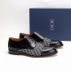 Dior Derby Shoes｜Leather soled formal shoes｜Meticulously crafted in open-edge beaded cowhide｜Water dyed cowhide lining｜With classic lace-up closure｜Side embossed logo｜Sheeny stacked heel for a touch of style｜Can be worn 