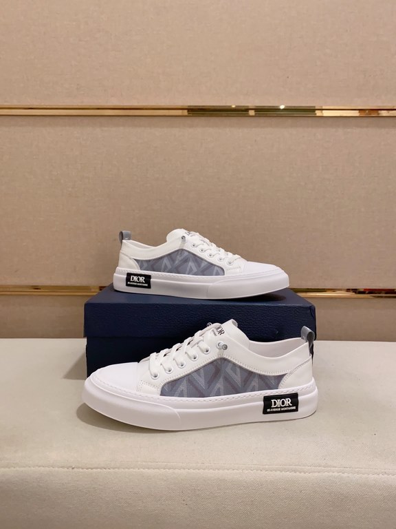 Factory price [Dior] new casual sports style men's shoes, new spring and summer models design, perfect workmanship, lace-up lazy models to create the quality of the suitcase, Upper imported first layer cowhide, senior sh