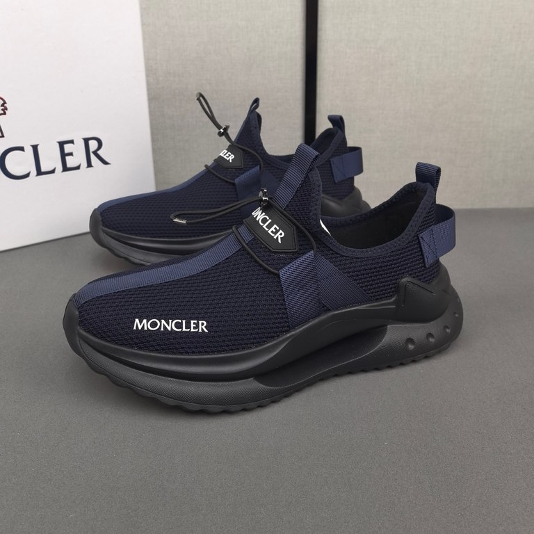 .   The Moncler Moncler Men's Outdoor Lace-Up Sneaker features a comfortable, slip-resistant shoe designed for outdoor runs or urban strolls. Combining innovation, functionality and graphic detailing, it draws inspiratio