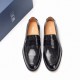 Dior Derby Shoes｜Leather soled formal shoes｜Meticulously crafted in open-edge beaded cowhide｜Water dyed cowhide lining｜With classic lace-up closure｜Side embossed logo｜Sheeny stacked heel for a touch of style｜Can be worn 